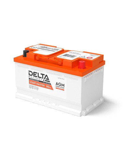 Delta START MASTER AGM 1280 (80 Ah). Аккумулятор автомобильный герметичный свинцово-кислотный. Delta в Рязани