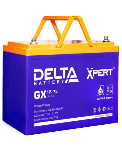 Delta GX 12-75. Аккумулятор герметичный свинцово-кислотный. Delta в Рязани