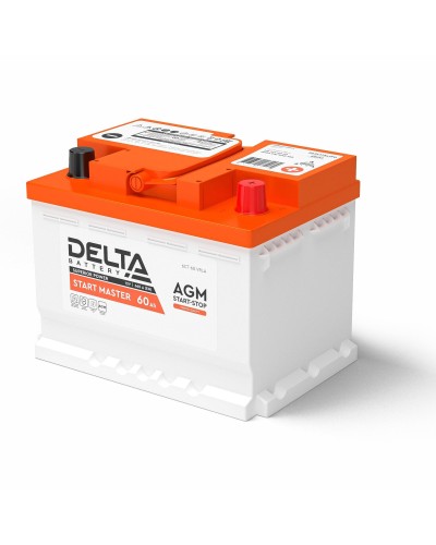 Delta START MASTER AGM 1260 (60 Ah). Аккумулятор автомобильный герметичный свинцово-кислотный. Delta в Рязани