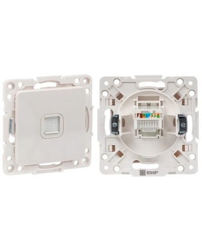 Стокгольм Механизм Розетки RJ-45 1-местной (EYK01-035-10). Механизм Розетки RJ-45 1-местной. EKF в Рязани