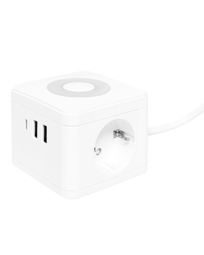 Удлинитель Куб 2 гнезда 2USB 2,4А+Type C + Ночник 1,3 метра 1мм2. Удлинитель Куб. EKF в Рязани