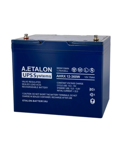 A.ETALON AHRX 12-360W (75). Аккумулятор герметичный свинцово-кислотный. ETALON в Рязани