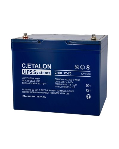 C.ETALON CHRL 12-75. Аккумулятор герметичный свинцово-кислотный. ETALON в Рязани