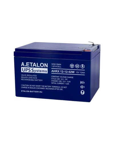 A.ETALON AHRX 12-12-52W. Аккумулятор герметичный свинцово-кислотный. ETALON в Рязани