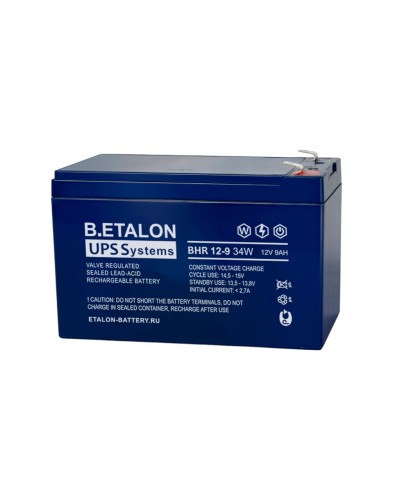 B.ETALON BHR 12-9 34W. Аккумулятор герметичный свинцово-кислотный. ETALON в Рязани