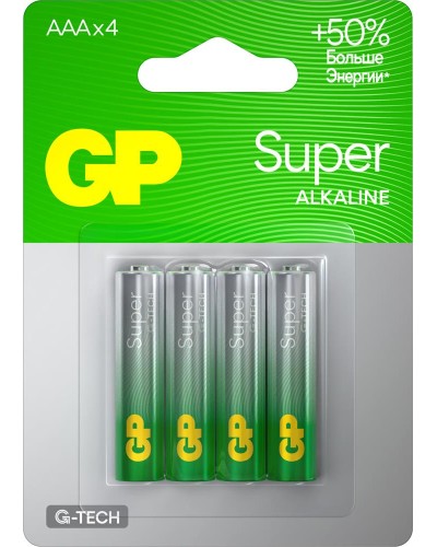 GP Super Alkaline 15A AA (GP 15AA21-2CRSBC4), упак. 4 шт. БЛИСТЕР. Алкалиновые батарейки. GP Batteries в Рязани
