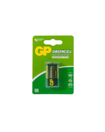 GP GreenCell 9V Крона (GP 1604GLF-2CR1), БЛИСТЕР. Солевая батарейка. GP Batteries в Рязани