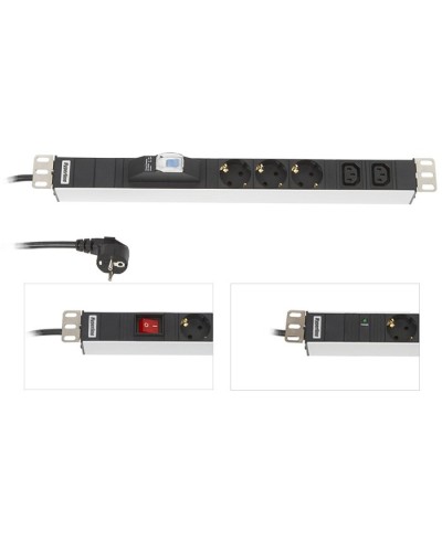 SHE19-6SH-B-2.5EU. Блок розеток 19. Hyperline в Рязани