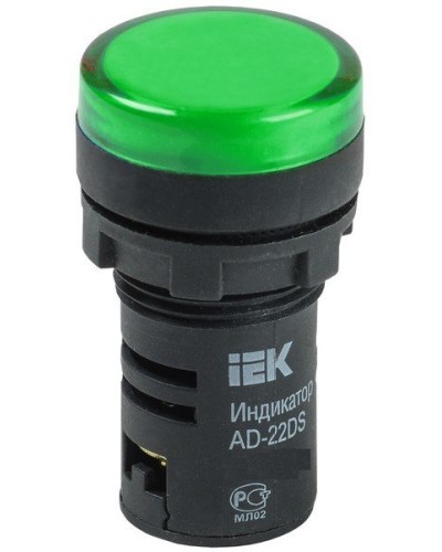 Лампа AD22DS (LED) матрица D22мм зеленый 12В AC/DC (BLS10-ADDS-012-K06). Светосигнальный индикатор. IEK в Рязани