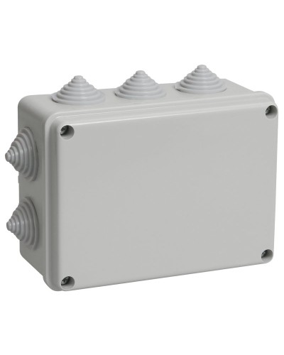 Коробка распаячная КМ41241 150х110х70 открытой проводки IP44 10 гермовводов серая (UKO10-150-110-070-K41-44). Коробка распаячная безгалогенная (HF). IEK в Рязани