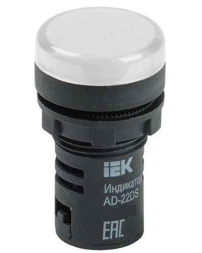 Лампа AD22DS (LED) матрица D22 мм 24В AC/DC белый (BLS10-ADDS-024-K01). Светосигнальный индикатор. IEK в Рязани