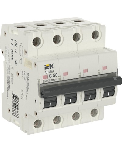 M10N 4P C 50А 10кА ARMAT (AR-M10N-4-C050). Автоматический выключатель. IEK в Рязани