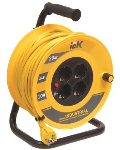 УК50 4 места, 50м (WKP15-16-04-50). Удлинитель на катушке Industrial. IEK в Рязани