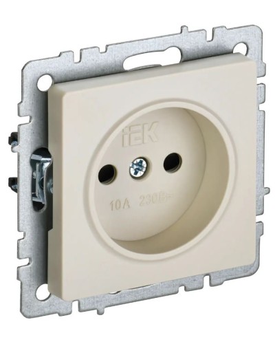 Розетка без з/к РСш10-2-БрКр бежевый BRITE (BR-R13-10-K10). Розетка без заземления с защитными шторками. IEK в Рязани