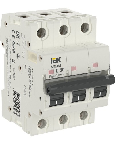 M10N 3P C 50А 10кА ARMAT (AR-M10N-3-C050). Автоматический выключатель. IEK в Рязани
