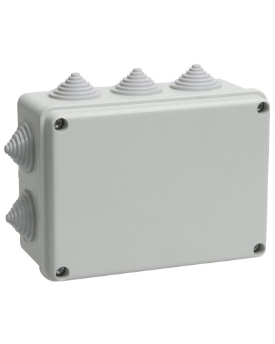 Коробка распаячная КМ41242 150х110х70 открытой проводки IP55 10 гермовводов серая (UKO10-150-110-070-K41-55). Коробка распаячная безгалогенная (HF). IEK в Рязани
