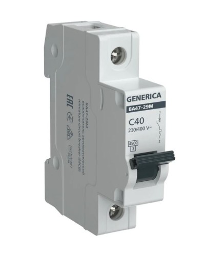 GENERICA ВА47-29М 1P C 40А 4,5кА (MVA21-1-040-C-G). Автоматический выключатель. IEK в Рязани