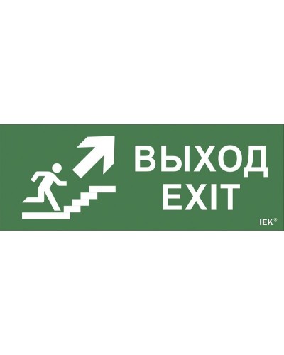 Самоклеящаяся этикетка Выход/лестница вверх/фигура (LPC10-1-24-09-VLVVF). Самоклеящаяся этикетка 240х90 мм. IEK в Рязани