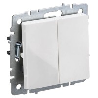Выключатель 2-клавишный проходной ВС10-2-6-БрБ белый BRITE (BR-V22-0-10-K01). Выключатель. IEK