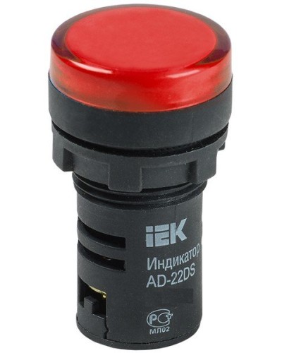 Лампа AD22DS (LED)матрица D22мм красный 230В (BLS10-ADDS-230-K04). Светосигнальный индикатор. IEK в Рязани