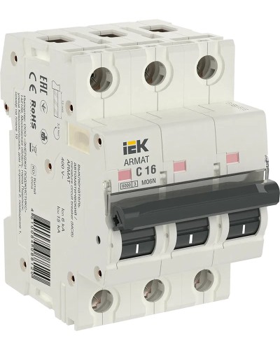 M06N 3P C 16А 6кА ARMAT (AR-M06N-3-C016). Автоматический выключатель. IEK в Рязани