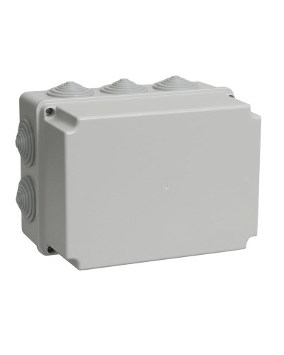 Коробка распаячная КМ41245 190х140х120 открытой проводки IP44 10 гермовводов серая (UKO10-190-140-120-K41-44). Коробка распаячная безгалогенная (HF). IEK в Рязани