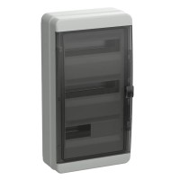 Корпус пластиковый КМПн-36 IP65 TEKFOR (TF5-KP72-N-36-65-K03-K02). Корпус модульный пластиковый черная прозрачная дверь. IEK