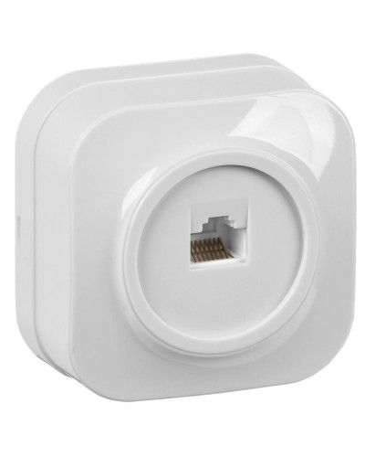Розетка RJ45 кат.5E о/у РК10-ХБ белый IEK GLORY (EKH10-K01). Розетка компьютерная. IEK в Рязани