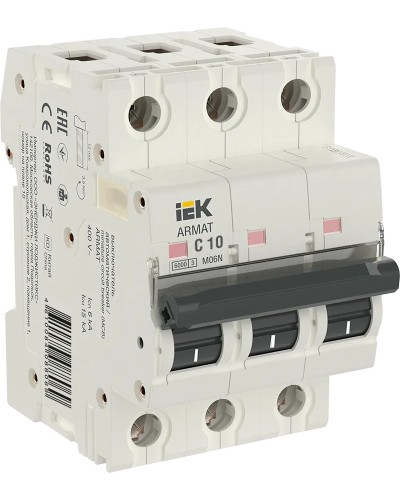 M06N 3P C 10А 6кА ARMAT (AR-M06N-3-C010). Автоматический выключатель. IEK в Рязани