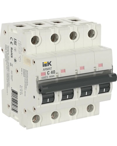 M06N 4P C 40А 6кА ARMAT (AR-M06N-4-C040). Автоматический выключатель. IEK в Рязани