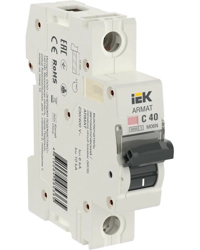 M06N 1P C 40А 6кА ARMAT (AR-M06N-1-C040). Автоматический выключатель. IEK в Рязани