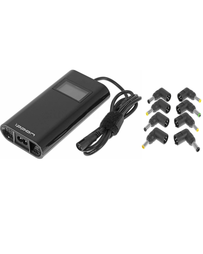 Блок питания Ippon D90U автоматический 90W 15V-19.5V 8-connectors 4.5A 1xUSB 2.1A, LCD индикатор (654527). Блок питания. Ippon в Рязани