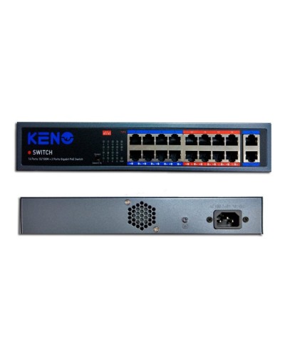 KN-SW1602POE+. Коммутатор с питанием по PoE. KENO в Рязани