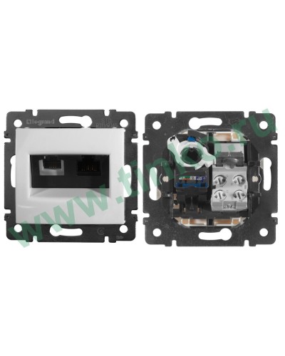 Розетка Valena 2xRJ11+RJ45 Cat.6, белый (770080). Розетка. LegranD в Рязани
