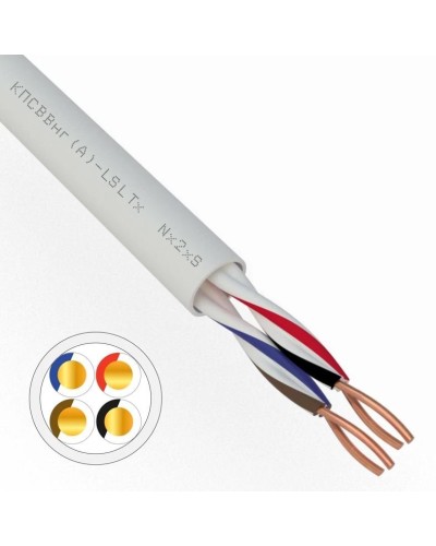 КПСВВнг(А)-LSLTx 2х2х0,5 REXANT (01-4875). Кабель для систем передачи данных пониженной пожароопасности c низким дымо- и газовыделением, с низкой токсичностью продуктов горения. Rexant в Рязани