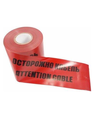 Лента сигнальная «Осторожно кабель» 150 мм х 100 м REXANT, цвет красный/черный (19-3015): Лента сигнальная предупредительная в Рязани