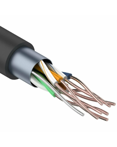 F/UTP, CAT 5e, PE, 4PR, 24AWG, OUTDOOR, SOLID, черный, 305м REXANT (01-0146-1). Кабель «витая пара» (LAN) для структурированных систем связи. Rexant в Рязани