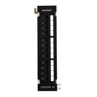 Коммутационная панель, настенная, 12 портов RJ-45, категория 5е, UTP неэкранированная, черная Rexant (04-0020): Патч-панель