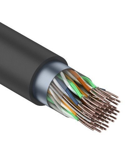 F/UTP, CAT 5, PE, 25PR, 24AWG, OUTDOOR, SOLID, черный, 305м, REXANT (01-1203). Кабель «витая пара» (LAN) для структурированных систем связи. Rexant в Рязани