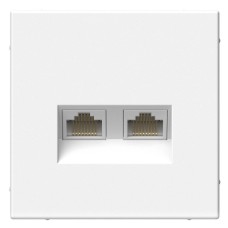 ArtGallery розетка двойная RJ45, кат. 6Е, скрытой установки, механизм, белый (GAL000188). Розетка компьютерная. Systeme Electric