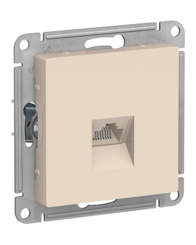 AtlasDesign розетка RJ45, кат. 5Е, 1-местная, скрытой установки, механизм, бежевый (ATN000283). Розетка компьютерная. Systeme Electric в Рязани