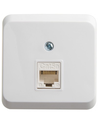 Этюд розетка RJ45 1-местная, кат. 5Е, открытой установки, белый (KOMA-001B). Розетка компьютерная. Systeme Electric в Рязани