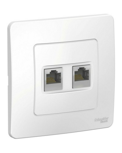 BLANCA розетка RJ45, 2-местная, кат. 5Е, скрытой установки, белый (BLNIS045451). Розетка компьютерная. Systeme Electric в Рязани