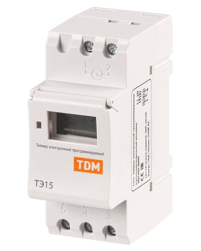 ТЭ15-1мин/7дн-16on/off-16А-DIN TDM (SQ1503-0005). Таймер электронный. TDM ЕLECTRIC в Рязани