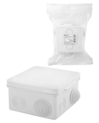 Коробка ОП 80х80х50мм, крышка, IP54, 7вх., белая (SQ1401-0922). Распаячная коробка. TDM ЕLECTRIC в Рязани