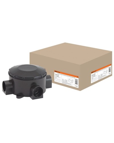 Распаячная коробка ОП D80х35мм, IP42, 3-х рожковая, черная TDM (SQ1401-4044). Распаячная коробка ОП. TDM ЕLECTRIC в Рязани
