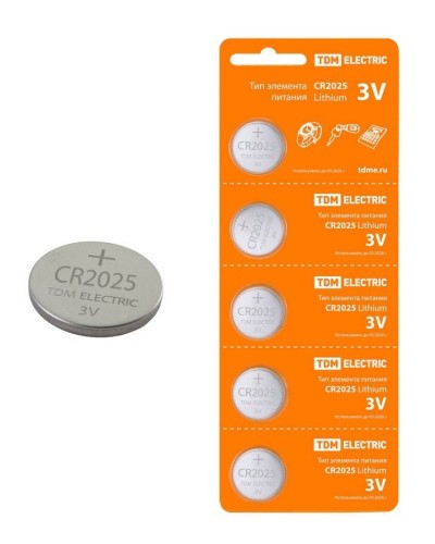 CR2025 Lithium 3V BP-5 TDM (SQ1702-0028). Элемент питания. TDM ЕLECTRIC в Рязани