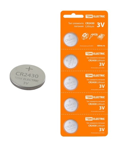 CR2430 Lithium 3V BP-5 TDM (SQ1702-0030). Элемент питания. TDM ЕLECTRIC в Рязани