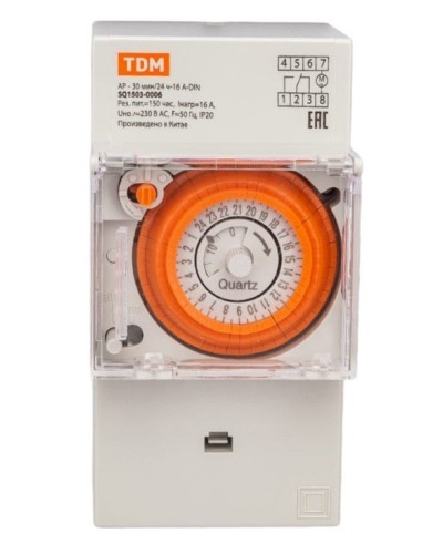 АР-30мин/24ч-16А-DIN (3 модуля) TDM (SQ1503-0006). Аналоговое суточное реле. TDM ЕLECTRIC в Рязани