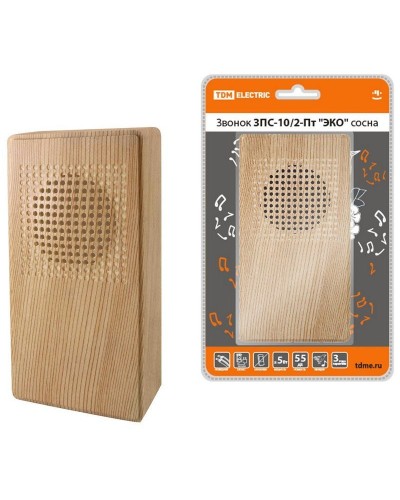 ЗПС-10/2-Пт ЭКО сосна, птичка, без кнопки, AC 230V (SQ1901-0026). Звонок проводной. TDM ЕLECTRIC в Рязани